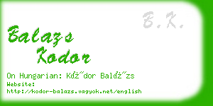 balazs kodor business card